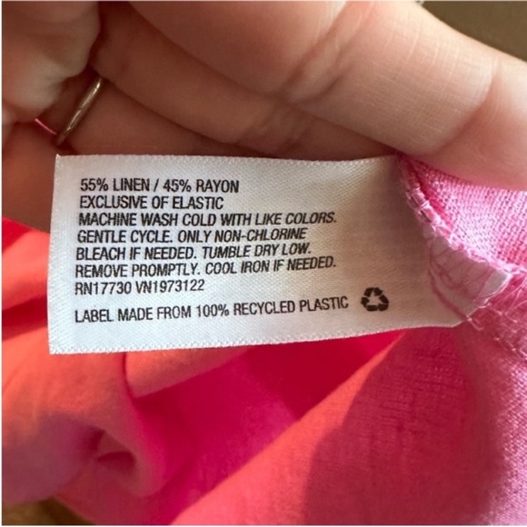 Ava & Viv Coquette Soft Girl Ruffle Neck Sleeveless Smocked Linen Midi Dress. - Picture 9 of 9